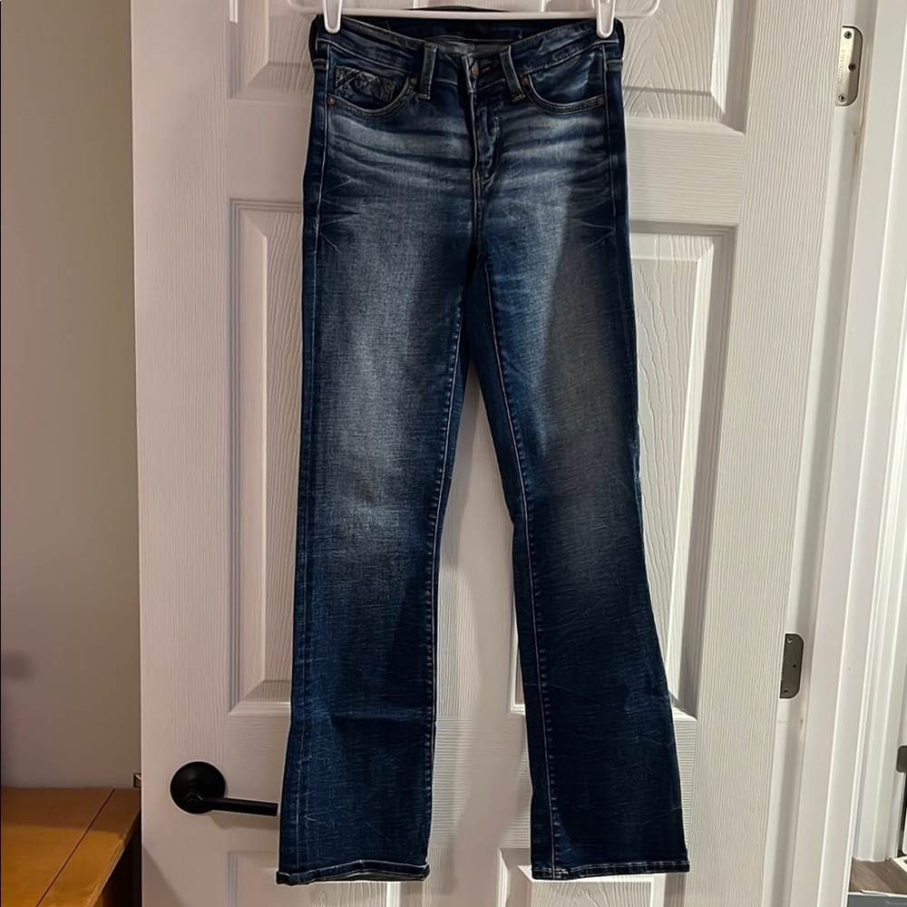 Buckle Dark Blue Flare Jeans